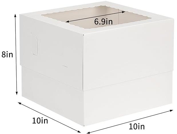 10"x10"x8 " White Bakery Cardboard Box