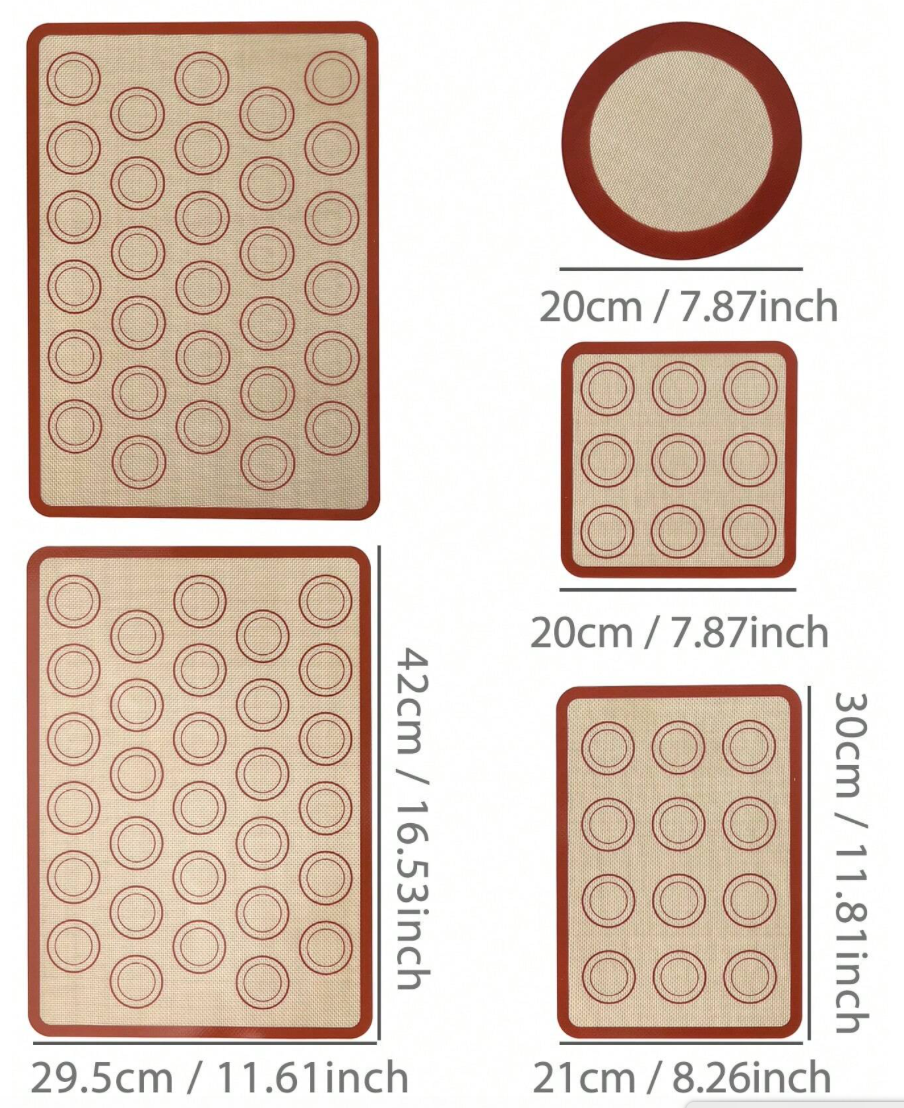 Set of 5 Silicone Baking Mats
