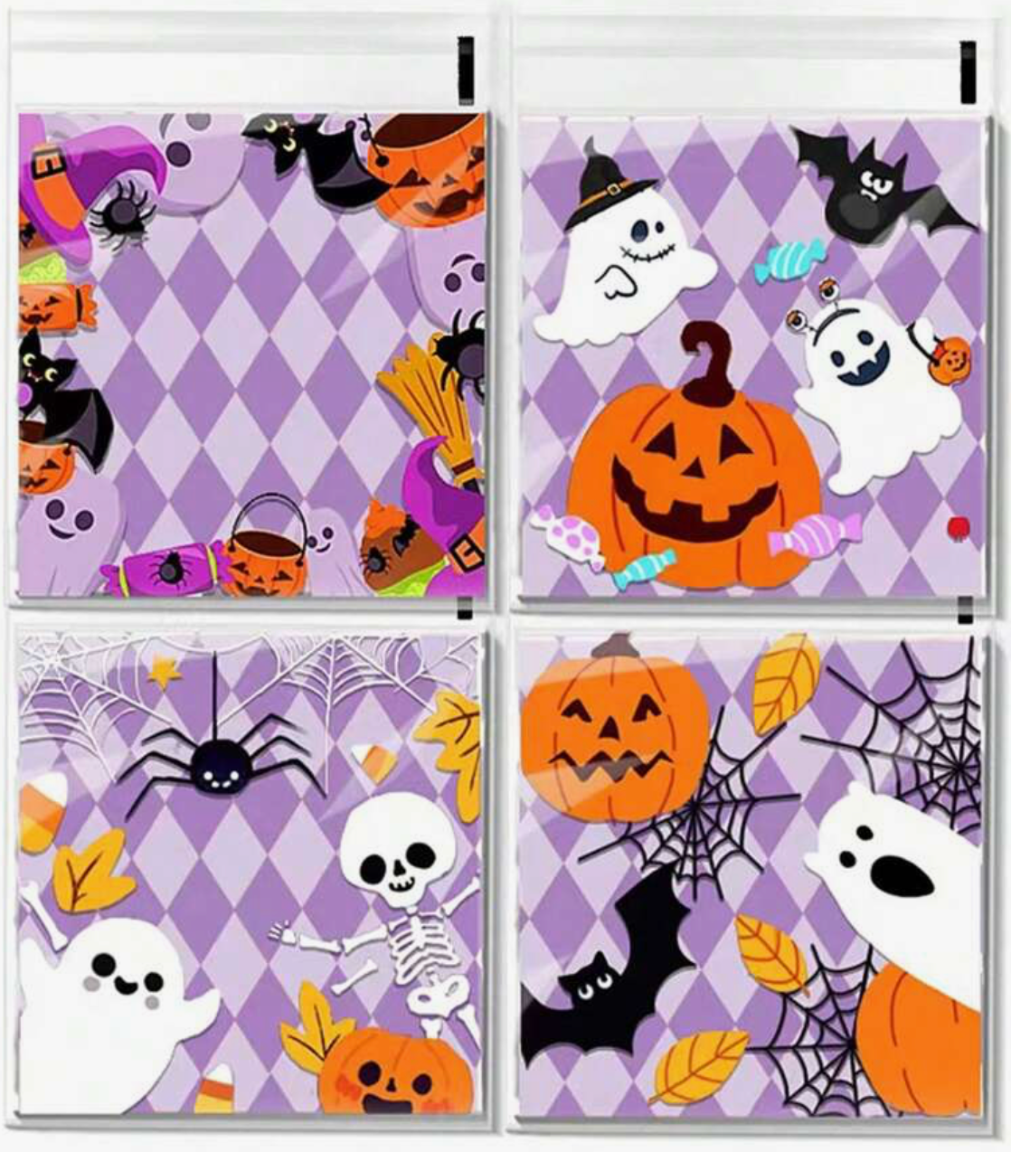 Halloween Bag With Adhesive Strip 3.9" 50 Ct
