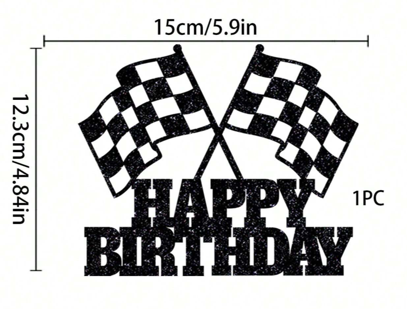 Happy Birthday Cars Cake Topper