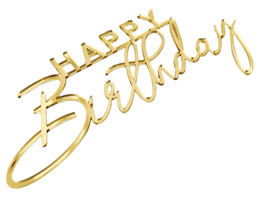 Happy Birthday Gold Cake Topper