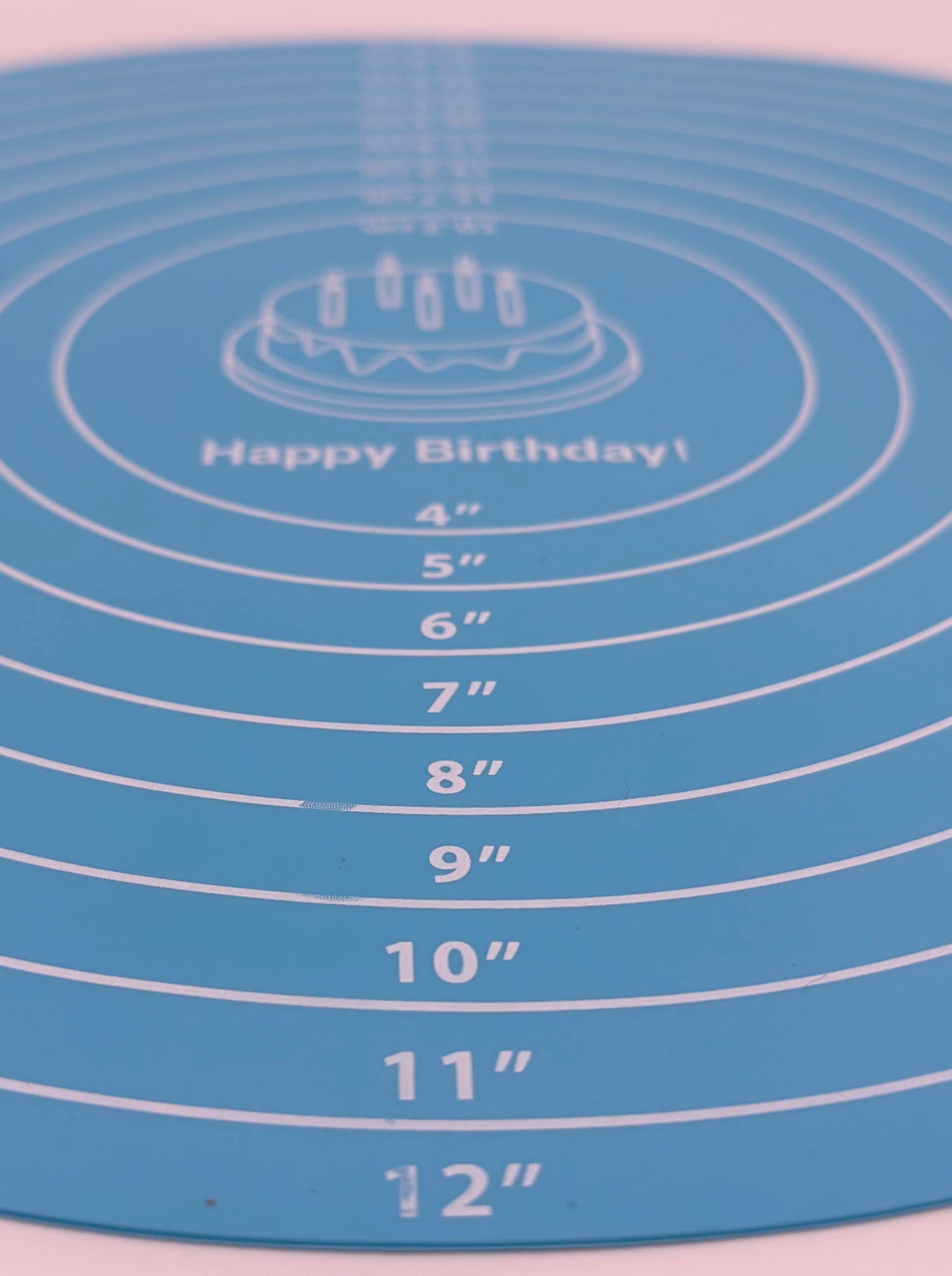 Silicone Baking Mat Round for Turntable Blue