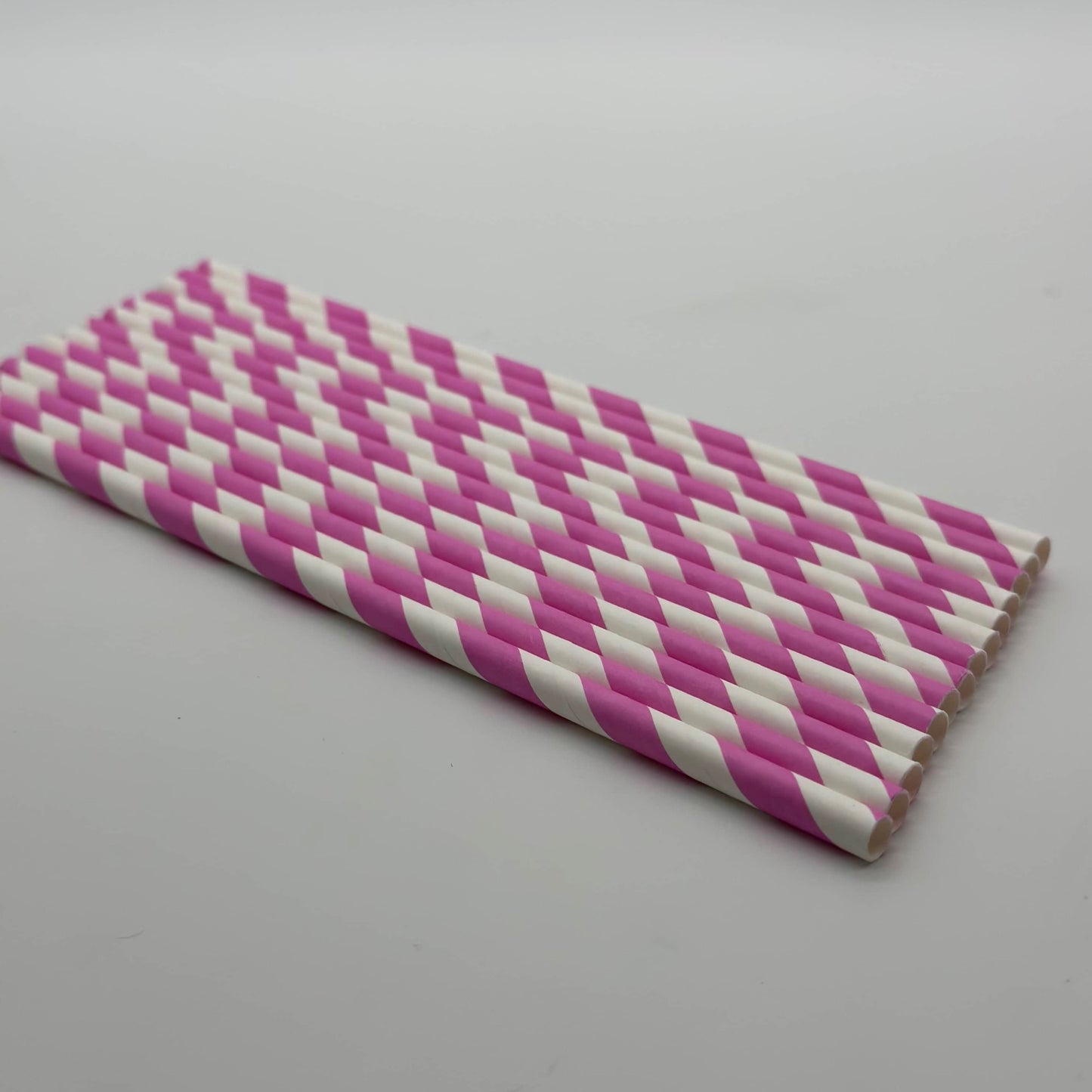 Paper Straw White and Pink Set of 13