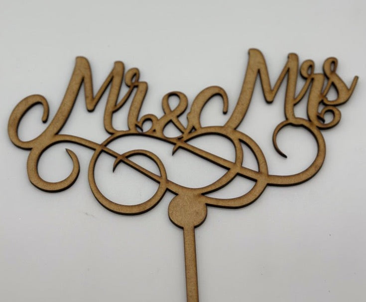 Wood Cake Topper Mr & Mrs