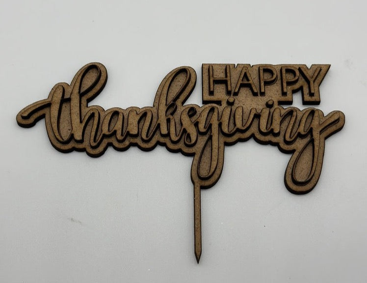 Wood Cake Topper Happy Thanksgiving