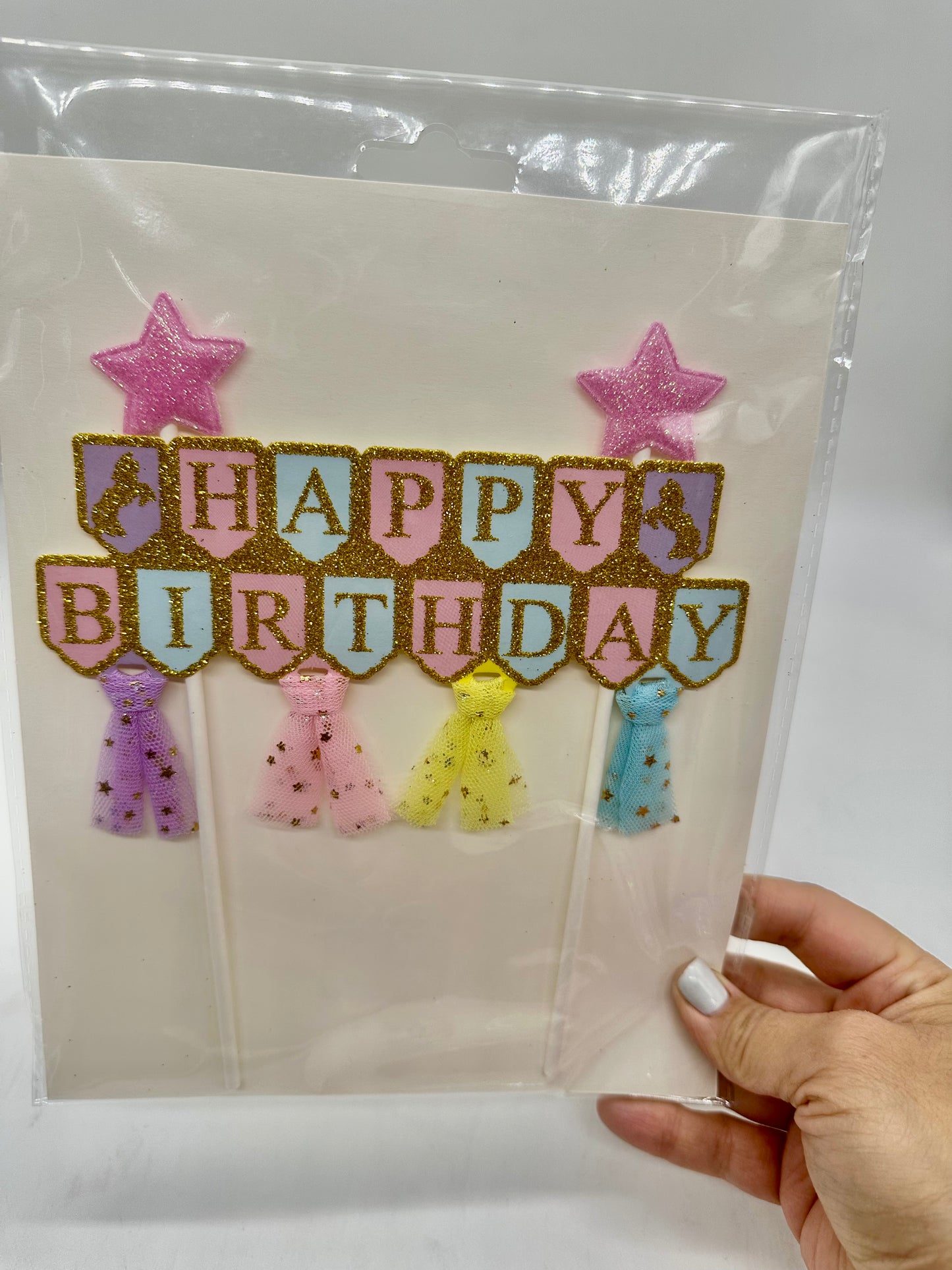 Happy Birthday Pastel Cake Topper