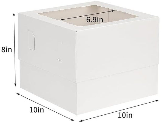 10"x10"x8 " White Bakery Cardboard Box