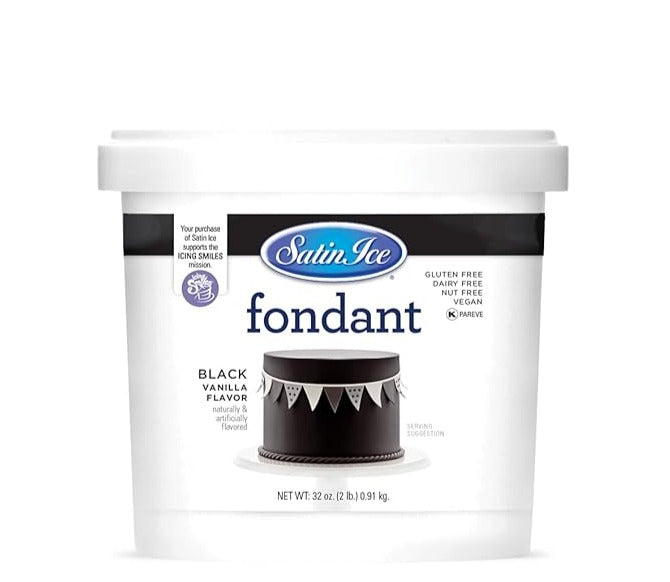 Satin Ice 2 lb. Black Vanilla Fondant