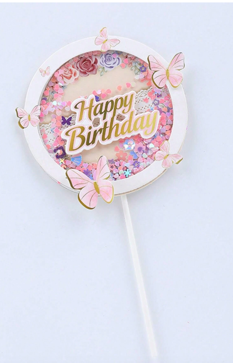 Happy Birthday Butterfly Cake Topper
