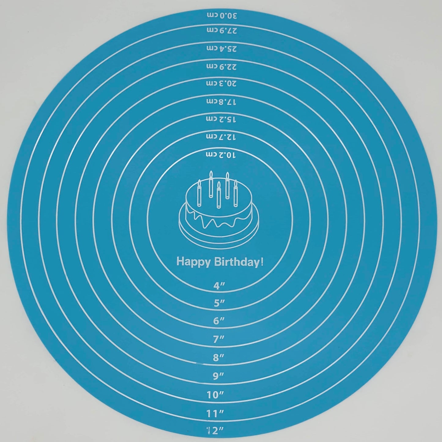 Silicone Baking Mat Round for Turntable Blue