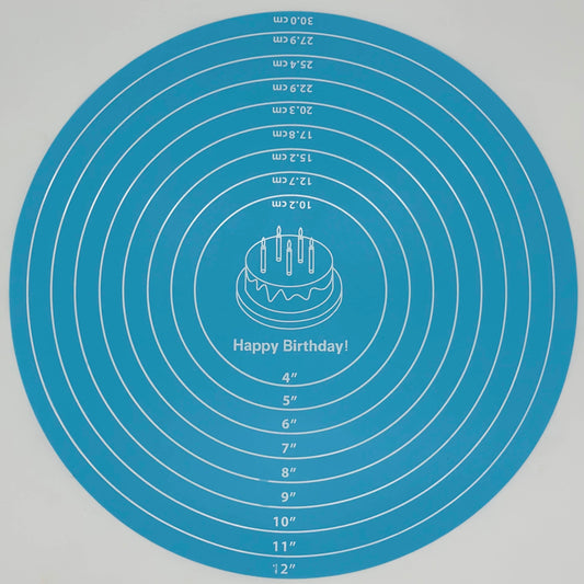Silicone Baking Mat Round for Turntable Blue