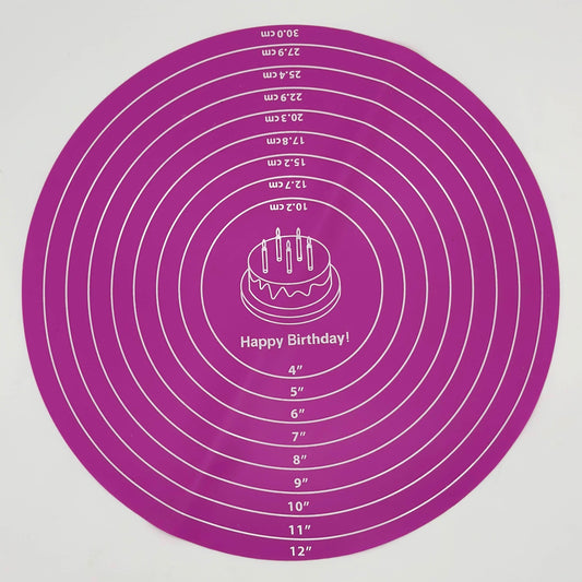 Silicone Baking Mat Round for Turntable Purple