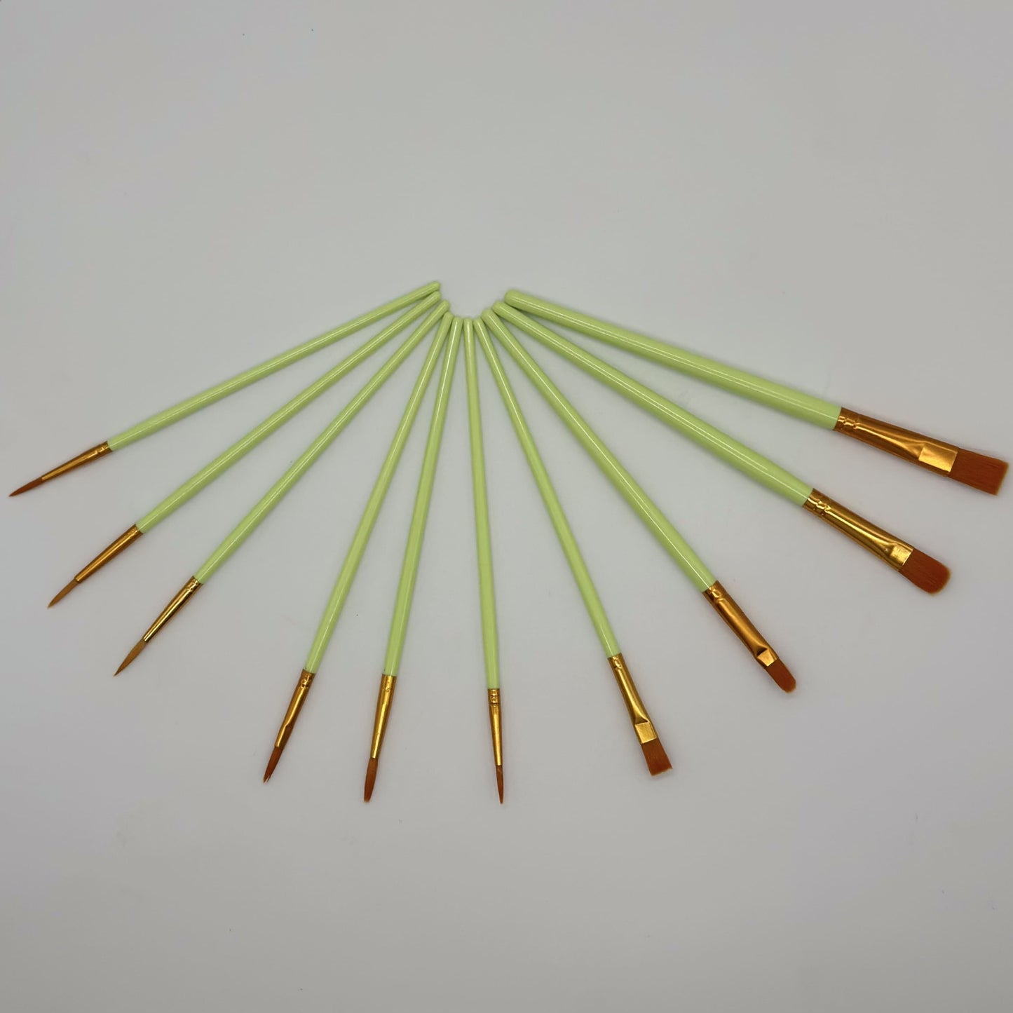Pastel Green Brush Set 10 Pcs 