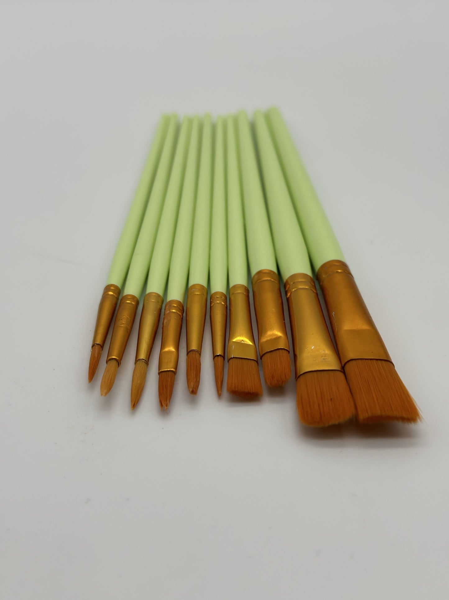 Pastel Green Brush Set 10 Pcs 
