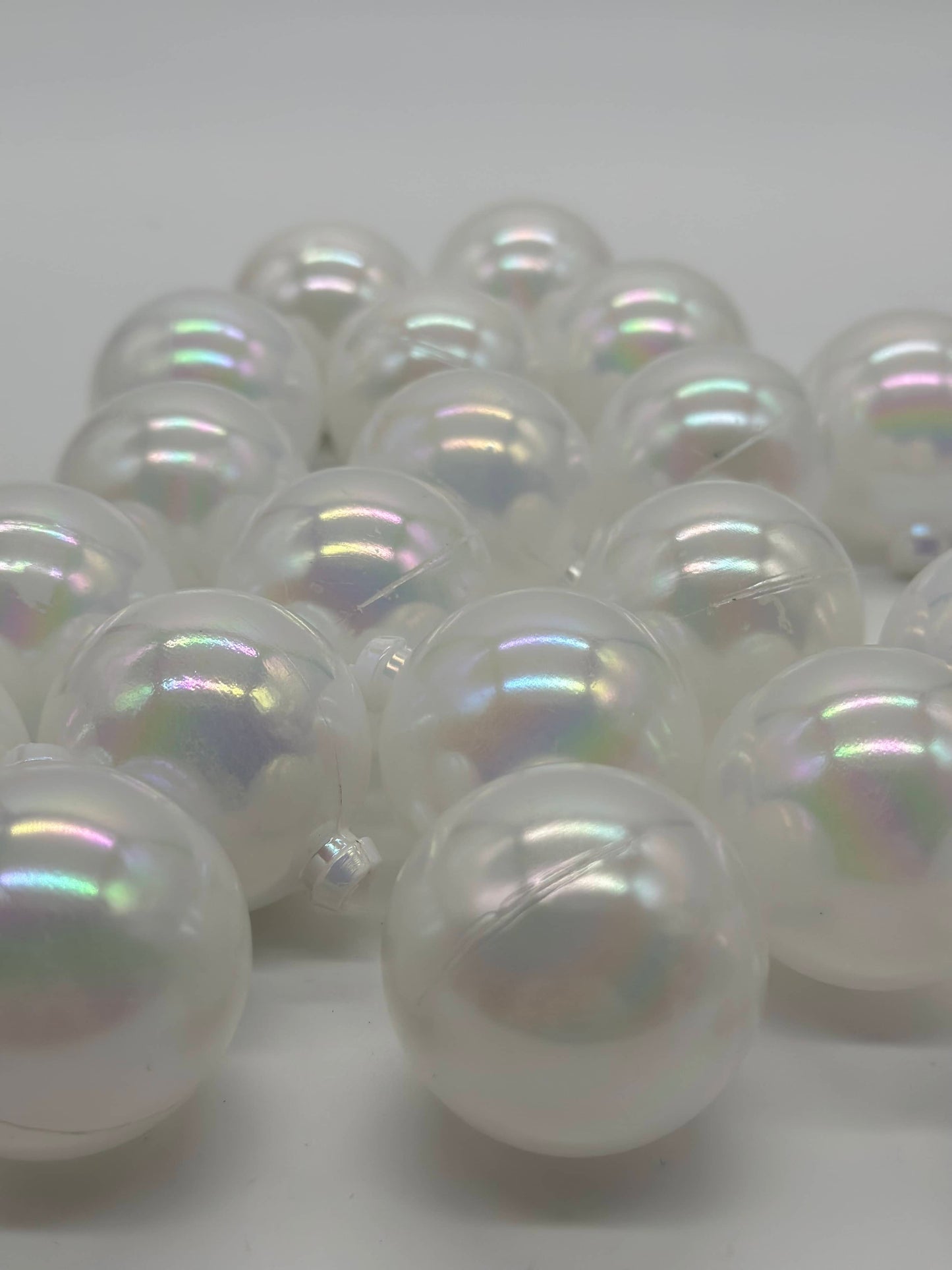 Set Of 10 Plastic Pink Clear and White Mix