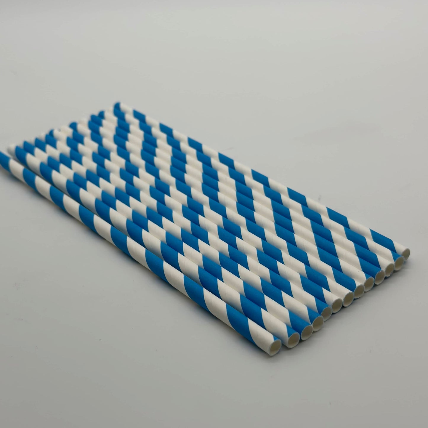 Paper Straw White and Blue Set of 13