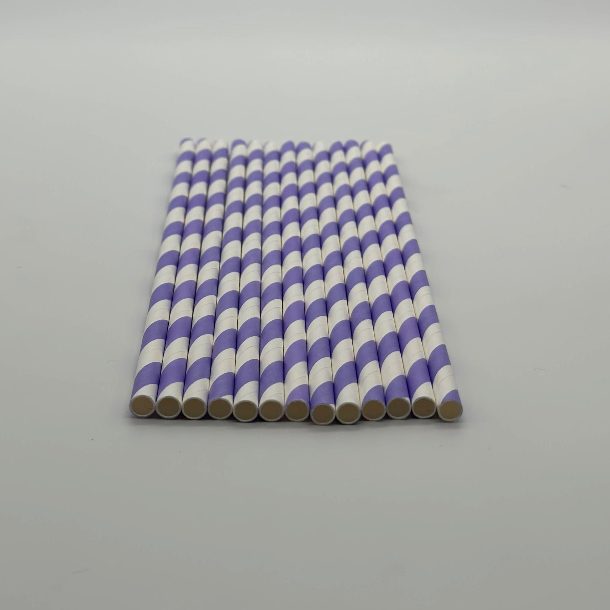 Paper Straw White and Lilac Set of 13