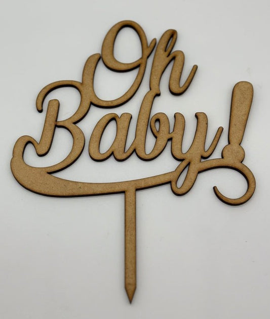 Wood Cake Topper Oh Baby
