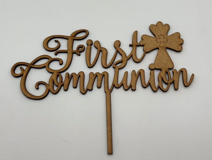 Wood Cake Topper First Communion