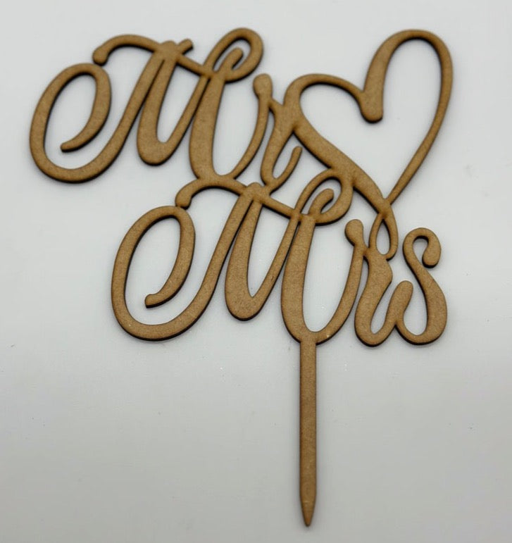 Wood Cake Topper Mr & Mrs