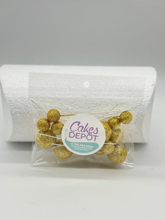 Decoration Color Balls Small Gold Glitter