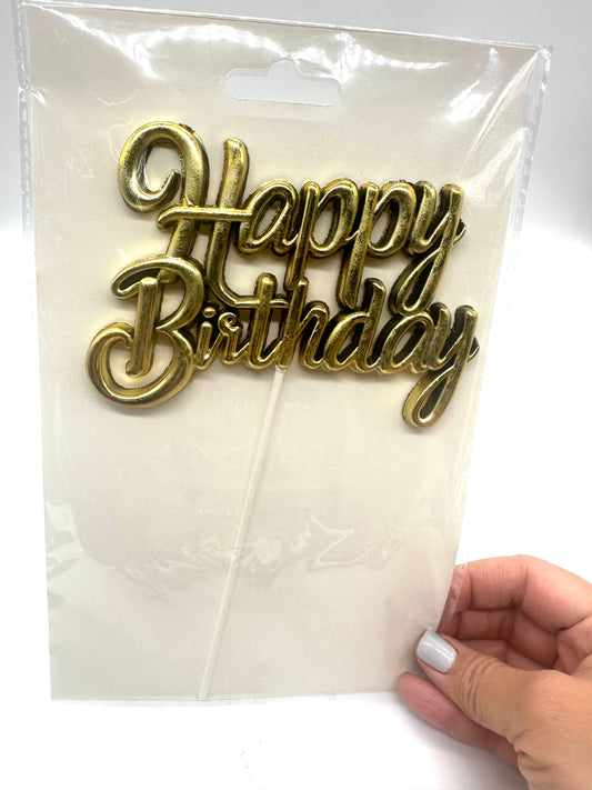 Plastic cake topper Gold