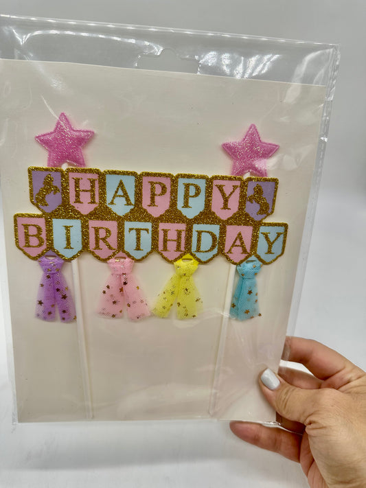 Happy Birthday Pastel Cake Topper