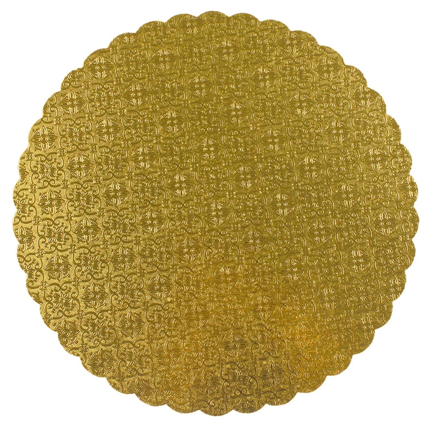 10" Scalloped Cake Circle Gold