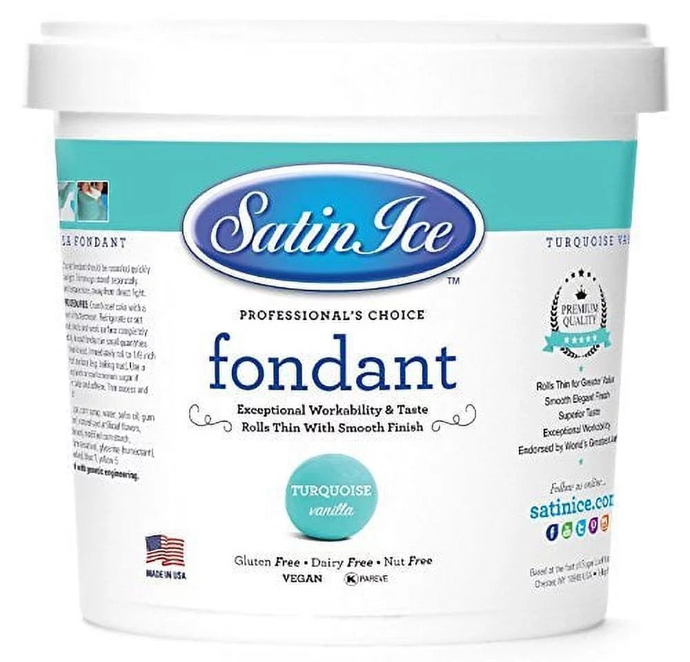 Satin Ice 2 lb. Turquoise Vanilla Fondant
