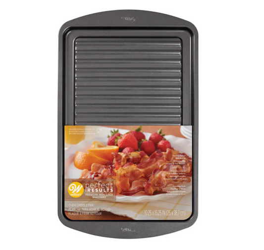 Wilton Perfect Results Premium Non-Stick Bakeware Oven Griddle Pan, 10.25 x 15.25