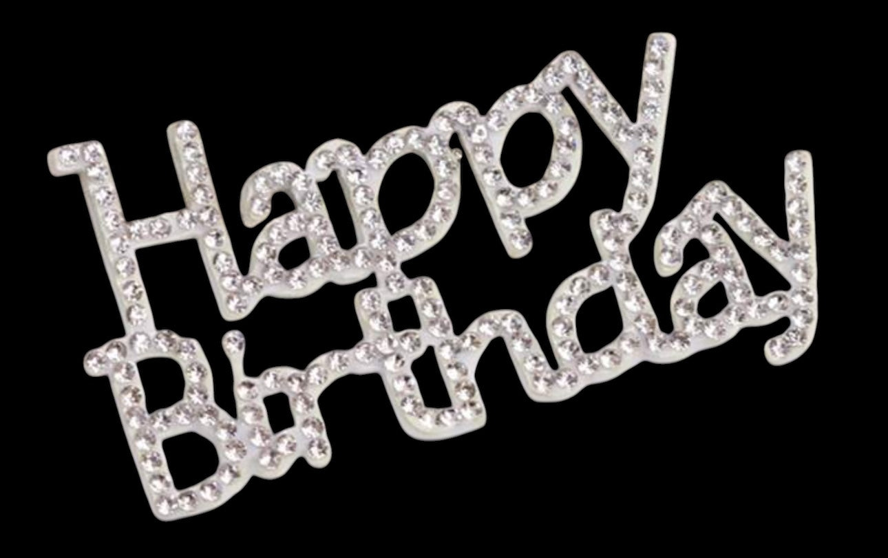 Plastic Cake Topper Silver Bling